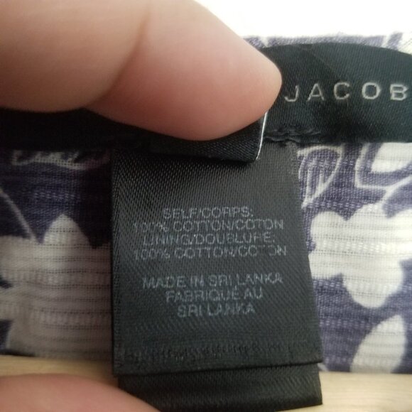 MARC BY MARC JACOBS Spring Summer Dress Floral Cap Sleeve Casual Blue White 2 - Picture 7 of 10